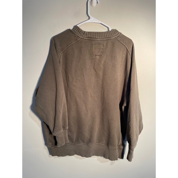 Aerie Down To Earth Oversized Crewneck Sweatshirt in‎ Nomad Olive Size Medium - Picture 6 of 11